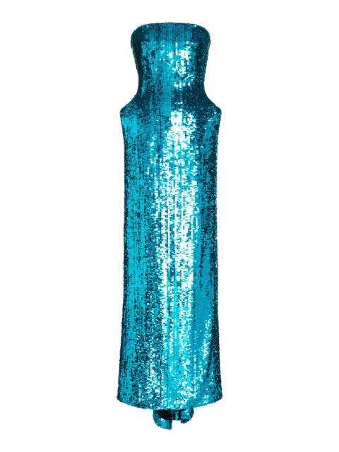 Hourglass Sequined Gown blue