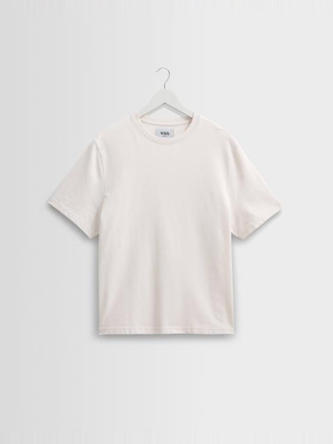 Wax London Dean - Ecru Textured Organic Cotton T-Shirt