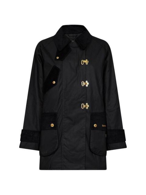 Barbour double-breasted corduroy-trim coat