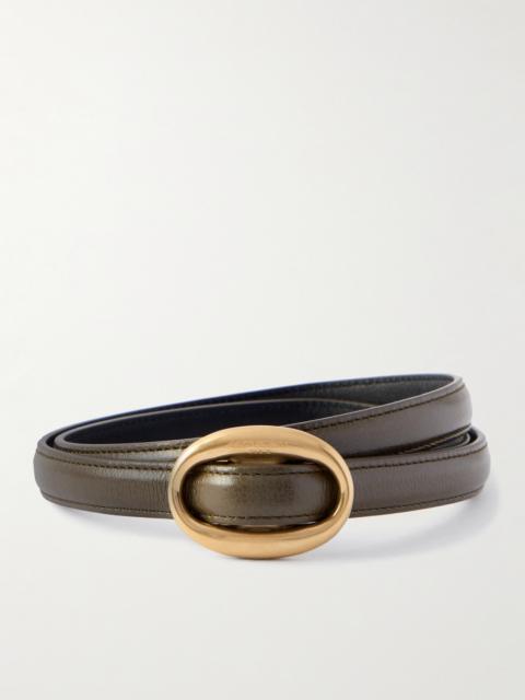 SAINT LAURENT Glossed-leather Belt