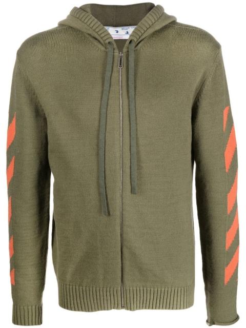 Off-White knitted chevron-detail hoodie