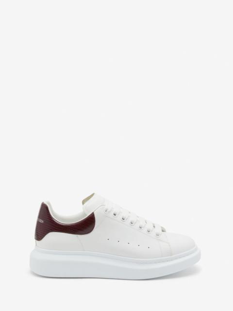 Alexander McQueen Men's Oversized Sneaker in White/burgundy