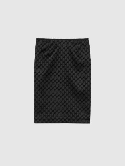 GG print silk duchesse skirt