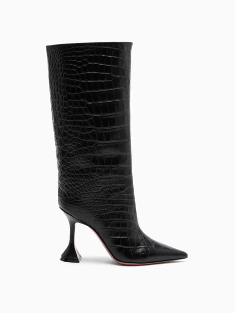 Black coco-effect Rain high boots