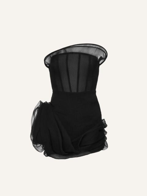 MAGDA BUTRYM Tulle corset mini dress in black