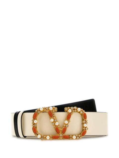 Valentino Ivory leather reversible belt