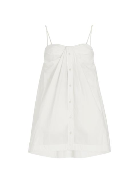 SIMKHAI Women's Kendall Pleated Mini Shirtdress - White
