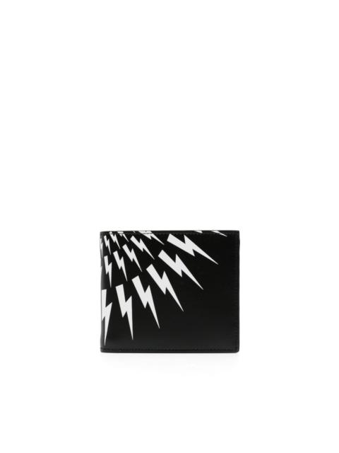 Neil Barrett Thunderbolt-print bi-fold leather wallet