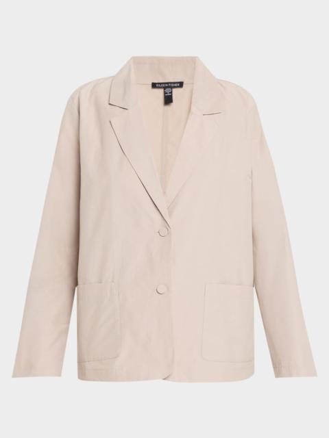 EILEEN FISHER Single-Breasted Cotton Nylon Blazer