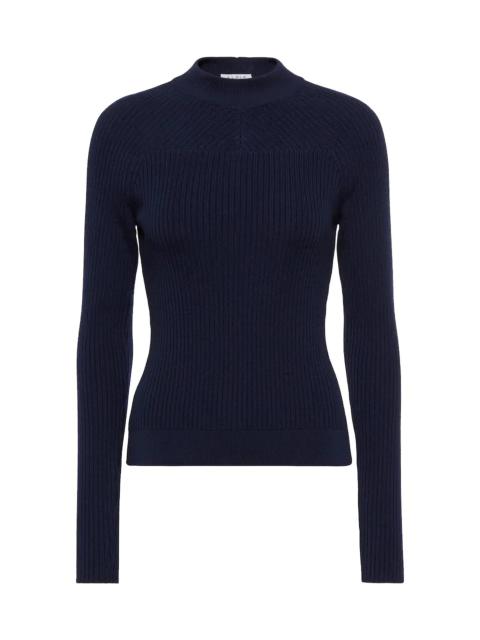 Ribbed-knit wool-blend top