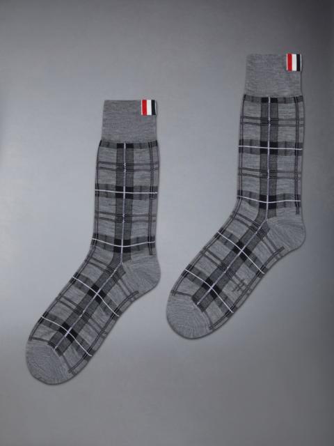 Thom Browne Tartan Wool Jacquard Mid Calf Socks