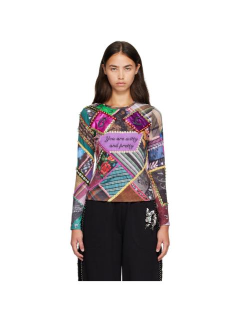 Chopova Lowena Multicolor 'Pretty' Beaded Jersey Top