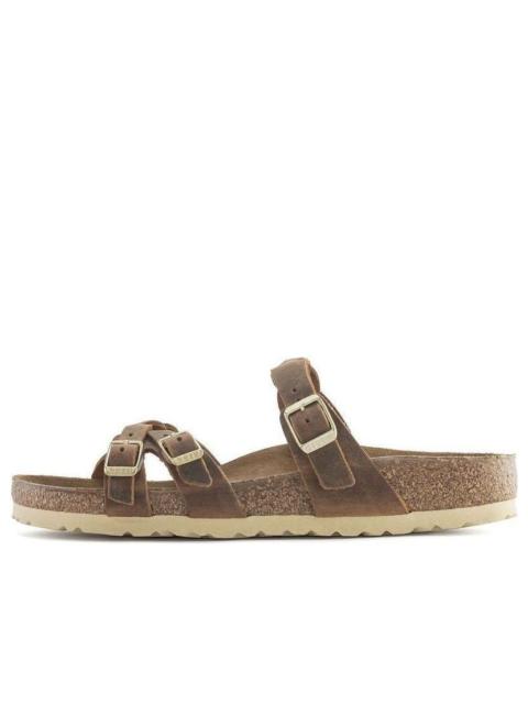 BIRKENSTOCK Birkenstock Franca Braided Natural Leather Oiled Narrow Fit Sandals 'Cognac' 1024135