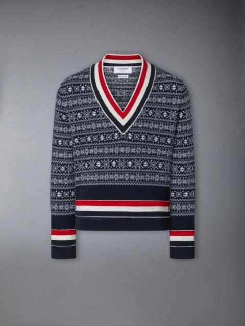 Thom Browne CASHMERE JACQUARD SNOWFLAKE PULLOVER