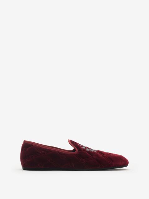 Burberry Quilted Velvet Estate Slippers