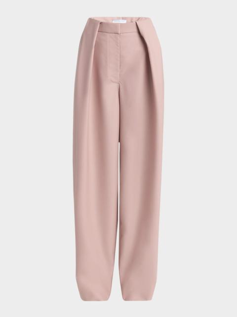 Stella McCartney Pleated Wide-Leg Canvas Balloon Trousers