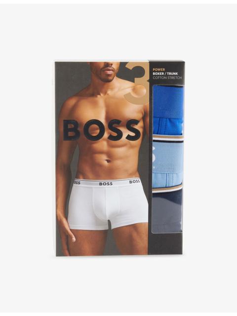 BOSS Power Logo-Waistband Stretch-Woven Trunks
