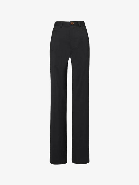 Ray straight-leg mid-rise wool trousers