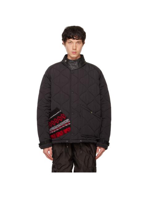 Andersson Bell Black Nordic Knitted Pocket Quilted Jacket