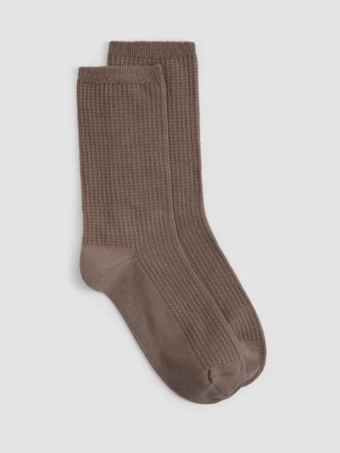 EILEEN FISHER Cotton Waffle Crew Sock
