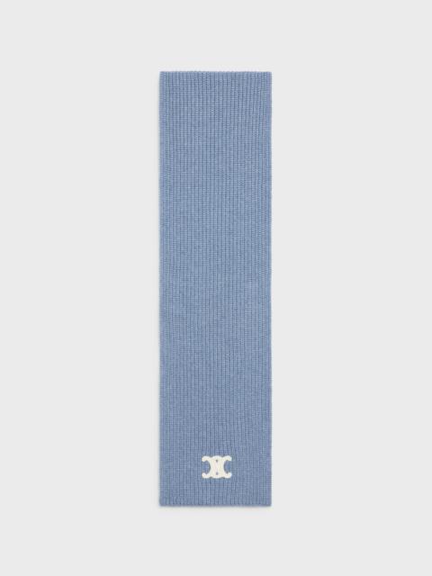 CELINE TRIOMPHE SCARF IN RIBBED CASHMERE WOOL