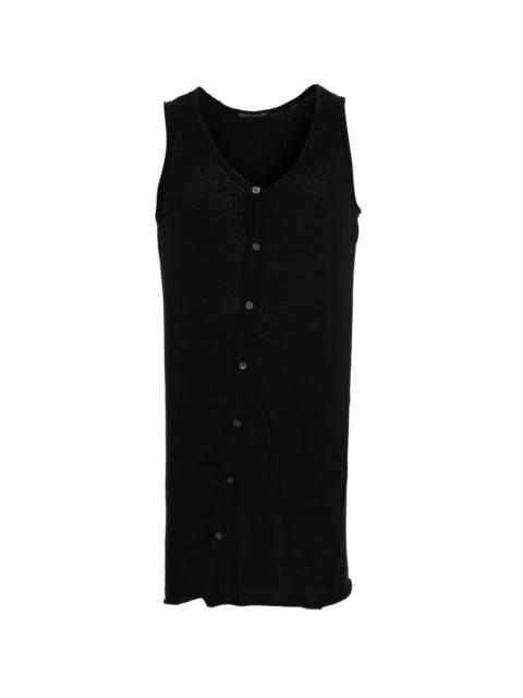 Y's buttoned V-neck T-shirt
