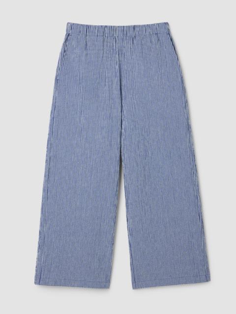 EILEEN FISHER Organic Cotton Pucker Check Wide-Leg Pant