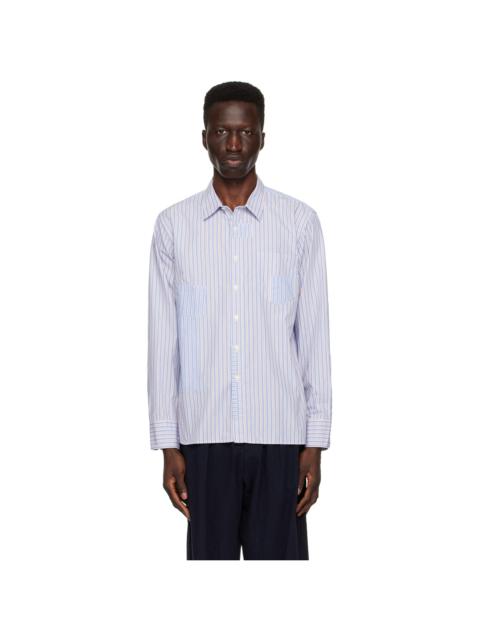 Universal Works White & Blue Patched Shirt