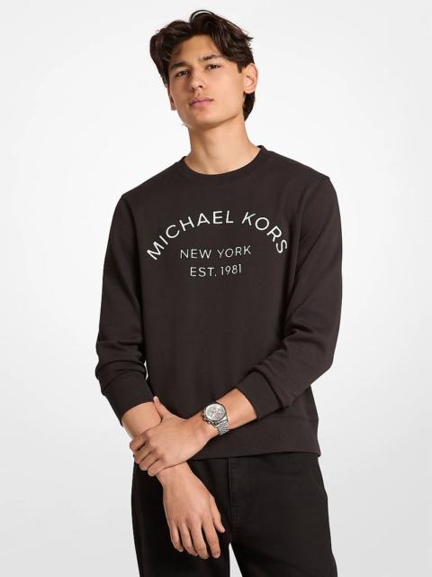 MICHAEL KORS Logo Cotton Blend Crewneck Sweater