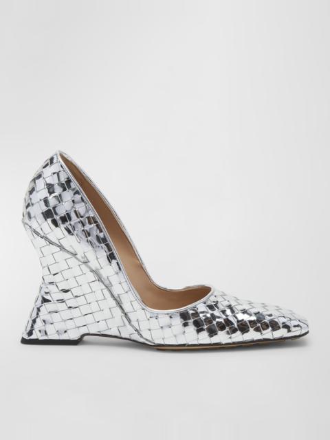 Comet Woven Mirror Leather Pumps