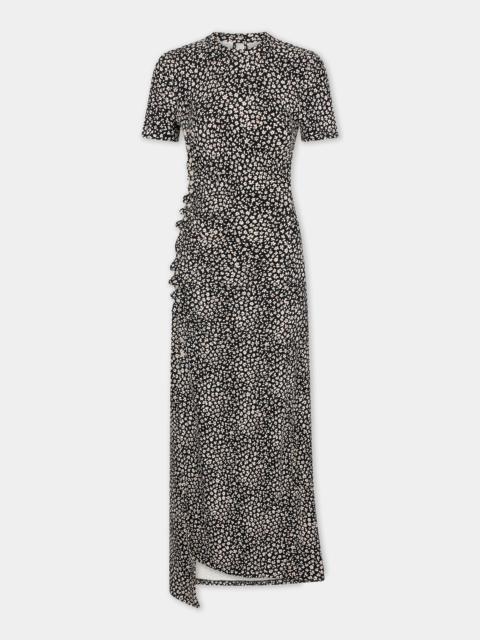 rabanne PAQUERETTE-PRINTED DRAPÉ PRESSION DRESS