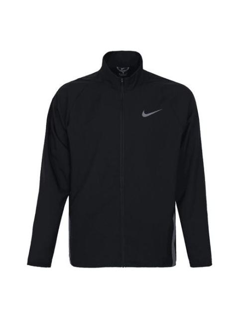 Nike 남자 나이키 달리는 훈련 우연한 스포츠에 의하여 길쌈되는 재킷 가을 검정 CZ4353-010