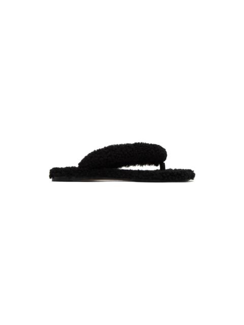 STAUD Black Rio Shearling Sandal
