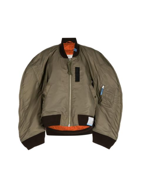 zip-up padded bomber jacket