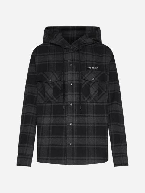 Off-White Outline Arrow check flannel overshirt