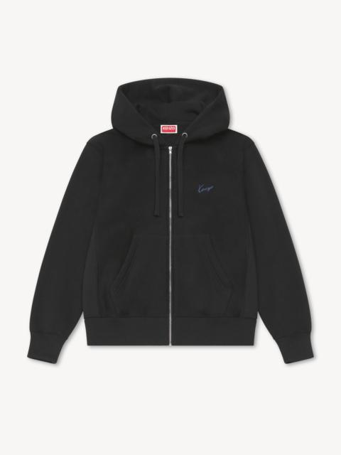 KENZO 'KENZO Signature' embroidered zip-up hoodie in cotton