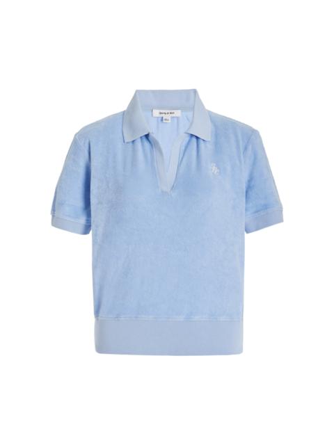Sporty & Rich Cotton Terry Polo Shirt blue