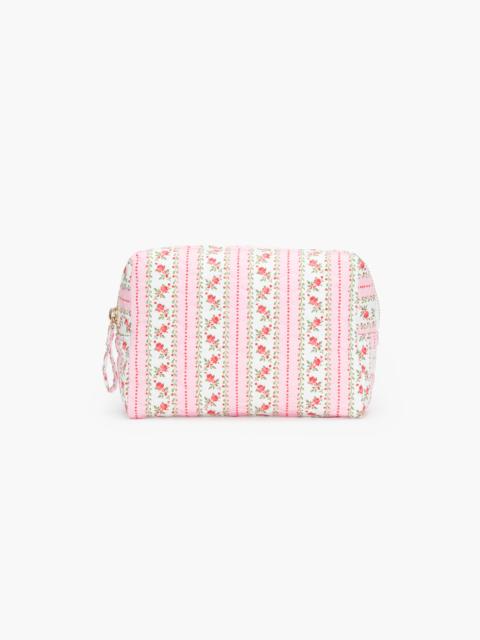Hill House Home The Mini Quilted Cosmetic Bag - Pink Floral Dot Stripe