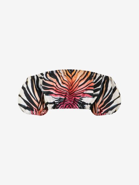Roberto Cavalli Ray Of Paradise Print Crop Top