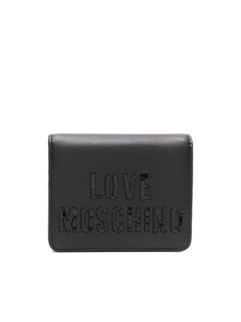 Moschino sequined-logo bi-fold wallet