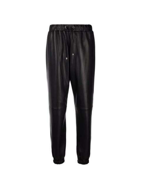 leather tapered trousers