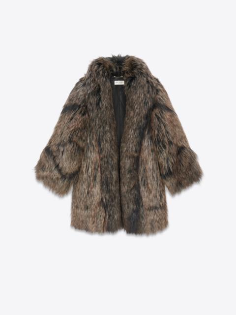 SAINT LAURENT short coat in animal-free fur