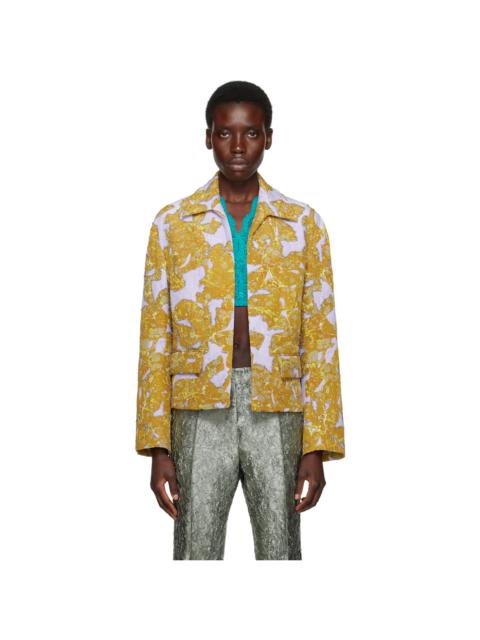 Dries Van Noten Green & Purple Beaded Jacket