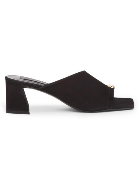 SCHUTZ Women's Jodie Embellished Suede Block-Heel Mules - Black