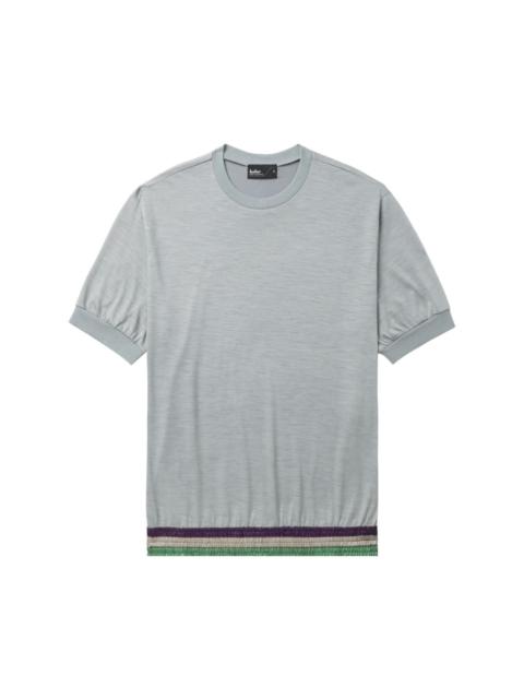 striped-trim knit top