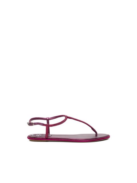 RENE CAOVILLA Diana burgundy sandals with crystals