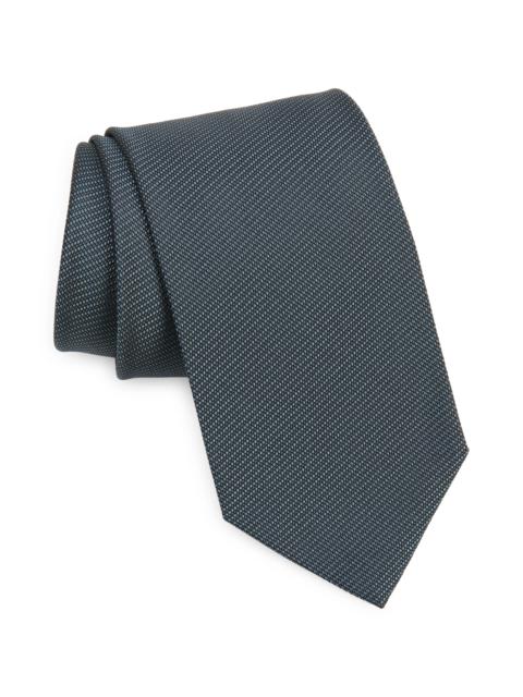 Solid Diagonal Weave Mulberry Silk Tie