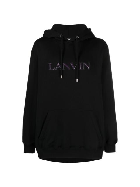 logo-appliqué cotton hoodie