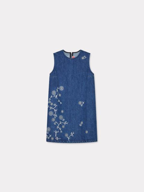 KENZO 'KENZO Marguerite' embroidered short dress in japanese denim