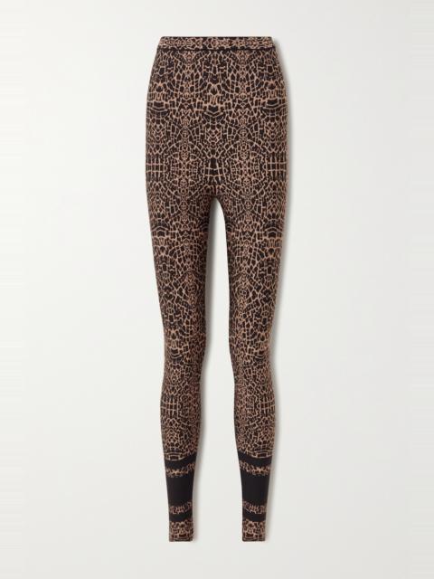 Alaïa Leopard jacquard-knit leggings